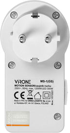 Doorvoerstekker met bewegingsmelder,( NIET VOOR BELGIE GESCHIKT !! )Schakelt diversen apparaten tot 1200 watt - Plug-in Bewegingssensor met stopcontact - PIR Sensor IP20 - 120 ° Detectie - Voor Nederlands Stopcontact - afbeelding 6