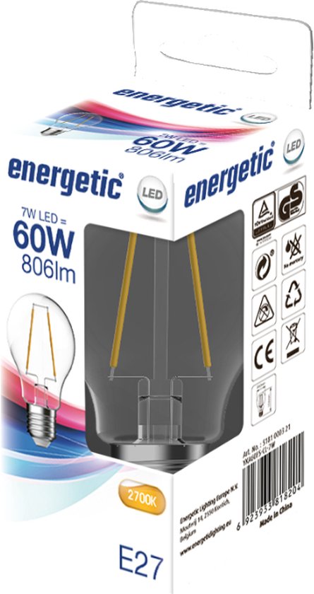 LED Bulb E27 A60 2700K Helder 7W - afbeelding 1