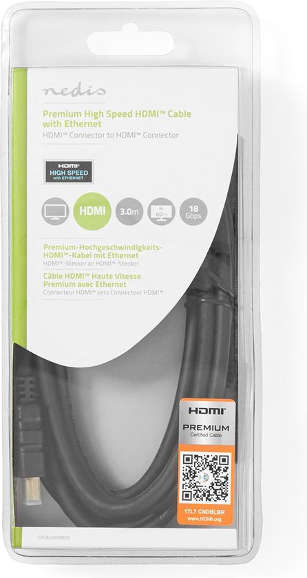 Nedis HDMI kabel versie 2.0 (4K 60Hz HDR) / zwart - meter - afbeelding 52