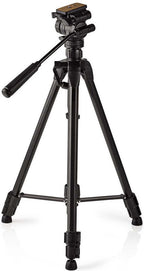 Nedis Statief - Maximaal draagvermogen: 3.0 kg - Minimale werkhoogte: 62.0 cm - Maximale werkhoogte: 158.5 cm - 3 Segmenten - Pan & Tilt - Inclusief reistas - Zelfnivellerende voeten - ABS / Aluminium - afbeelding 1