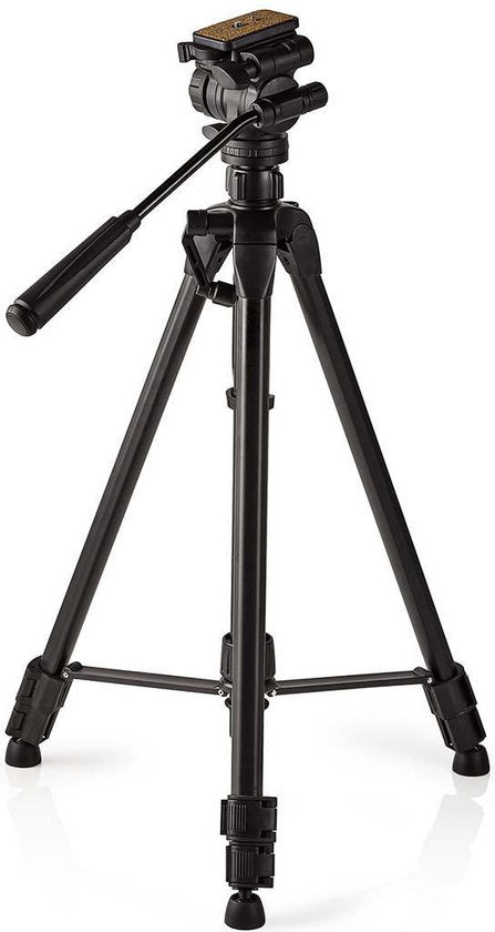 Nedis Statief - Maximaal draagvermogen: 3.0 kg - Minimale werkhoogte: 62.0 cm - Maximale werkhoogte: 158.5 cm - 3 Segmenten - Pan & Tilt - Inclusief reistas - Zelfnivellerende voeten - ABS / Aluminium - afbeelding 1