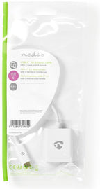 Nedis USB-C Adapter - USB 3.2 Gen 1 - USB-C Male - VGA Female 15p - 1080p - 5 Gbps - 0.20 m - Rond - Vernikkeld - PVC - Wit - Polybag - afbeelding 4