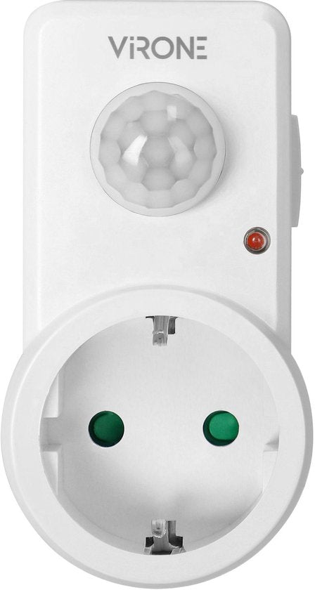 Doorvoerstekker met bewegingsmelder,( NIET VOOR BELGIE GESCHIKT !! )Schakelt diversen apparaten tot 1200 watt - Plug-in Bewegingssensor met stopcontact - PIR Sensor IP20 - 120 ° Detectie - Voor Nederlands Stopcontact - afbeelding 3