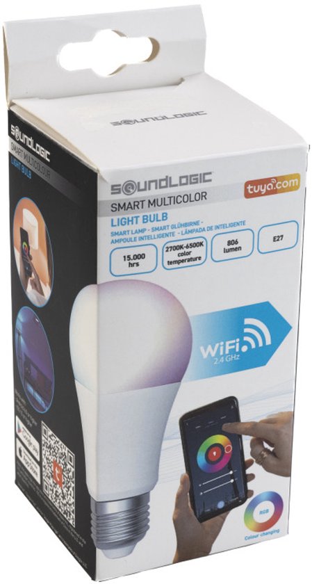 Soundlogic - Smartlamp - E27 - 806 lumen - 2700K tot 6500K - Wifi 2.4 GHz - afbeelding 2