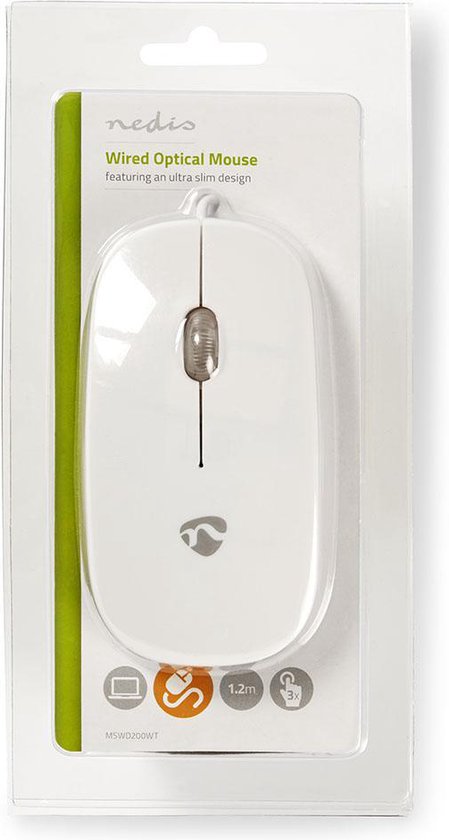 Nedis Muis - Bedraad - 1000 dpi - Aantal knoppen: 3 - Tweehandig - afbeelding 10