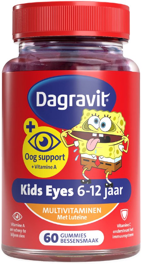 Dagravit Kids Eyes Multivitaminen met oogsupport - Multivitamine met vitaminen en mineralen - Met o.a. vitamine C en vitamine A ( luteïne) - Glutenvrij en lactosevrij - Bessensmaak - Spongebob - Leeftijd 6-12 jaar - 60 gummies - afbeelding 7