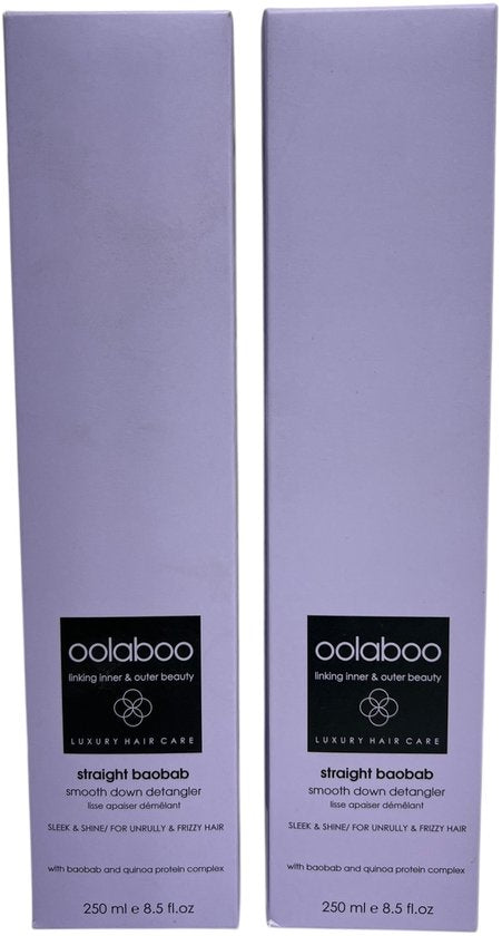 2x Oolaboo Straight Baobab Smooth Down Detangler 250 ml - afbeelding 1
