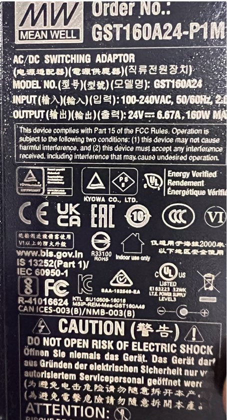 Mean Well GST160A24-P1M Tafelnetvoeding, vaste spanning 24 V/DC 6.67 A 160 W - afbeelding 3