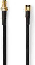 Nedis Antennekabel - SMA Male - SMA Female - Verguld - 50 Ohm - Dubbel Afgeschermd - 15.0 m - Rond - PVC - Zwart - Polybag - afbeelding 1