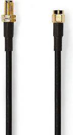 Nedis Antennekabel - SMA Male - SMA Female - Verguld - 50 Ohm - Dubbel Afgeschermd - 15.0 m - Rond - PVC - Zwart - Polybag - afbeelding 1