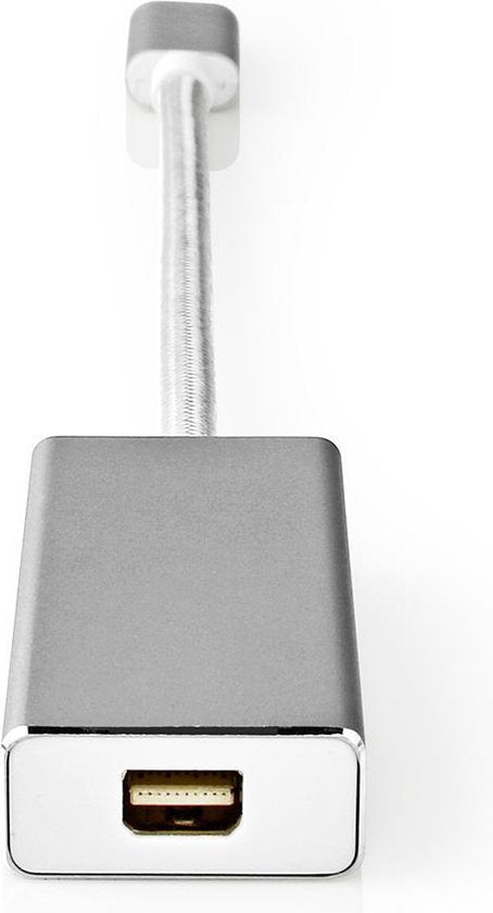 Nedis USB-C Adapter - USB 3.2 Gen 1 - USB-C Male - Mini DisplayPort Female - 0.20 m - Rond - Verguld - Gevlochten / Nylon - Zilver - Cover Window Box - afbeelding 2
