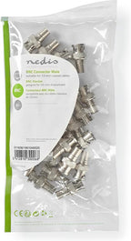 Nedis BNC-Kabelbeschermer - Recht - Male - Vernikkeld - 50 Ohm - Krimp - Diameter kabelinvoer: 7.0 mm - Staal - Zilver - 25 Stuks - Polybag - afbeelding 5