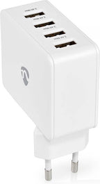 Nedis Oplader - 24 W - 4x 2.4 A - Outputs: 4 - 4x USB-A - Geen Kabel Inbegrepen - Single Voltage Output - Wit - afbeelding 19