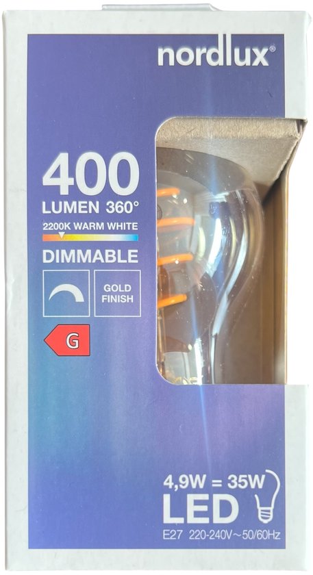 6 x Nordlux LED-lamp E27 Peer 4,9 W Goud Spiraal Dimbaar - afbeelding 2