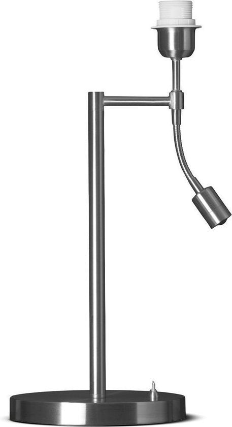 Home Sweet Home - Moderne tafellamp voet Read voor lampenkap - Geborsteld staal - 20/20/47cm - 2 lichts tafellamp met flexibele LED spot - geschikt - afbeelding 10