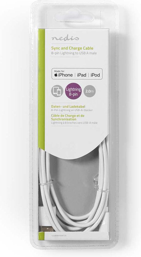 Sync and Charge Cable | Apple Lightning - USB A Male | m | - afbeelding 19