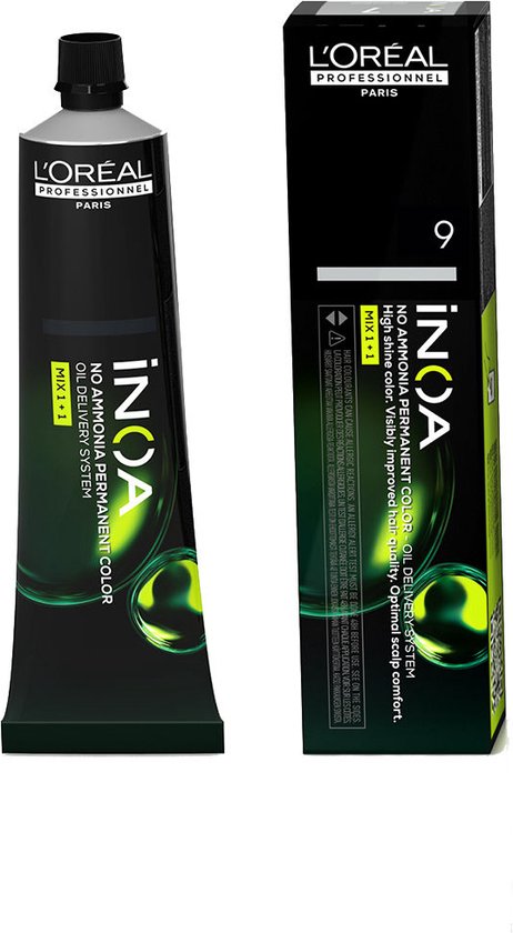 Permanente Kleur L'Oreal Professionnel Paris Inoa Color Nº 9 Heel licht blond (60 g) - afbeelding 1