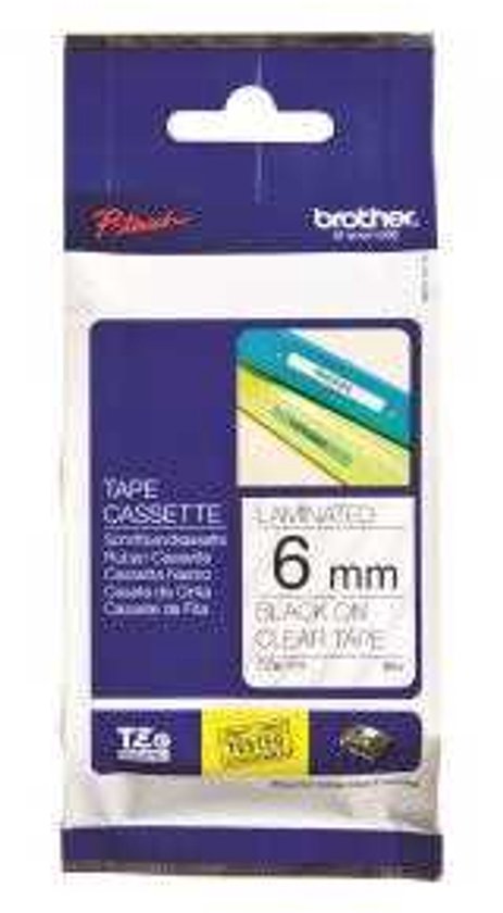 TZ-111 6mm - black on transparant - laminated (8m) - afbeelding 14