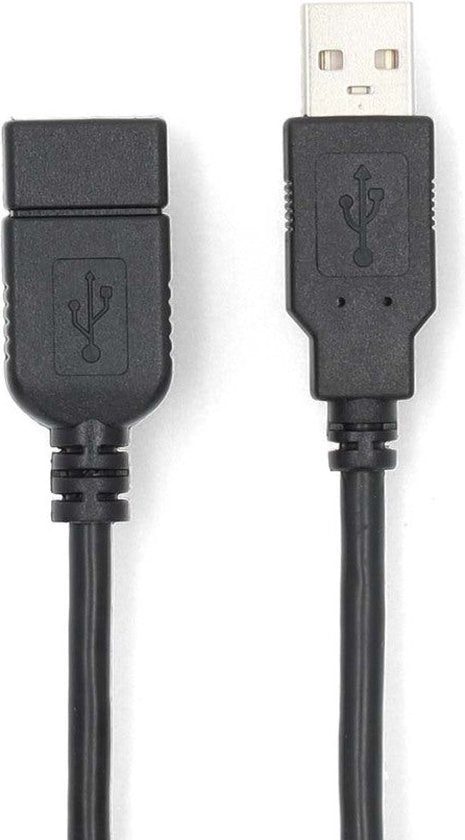 Nedis USB-Kabel - USB 2.0 - USB-A Male - USB-A Female - 480 Mbps - Vernikkeld - 3.00 m - Rond - PVC - Zwart - Label - afbeelding 12