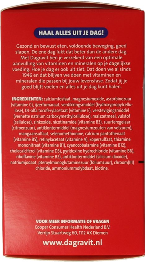 Dagravit Multi Elke Dag - Multivitaminen en mineralen - Behoud van een goede gezondheid (1) - Draagt bij aan fitheid (2) - 1 tablet per dag - 60 tabletten - afbeelding 8