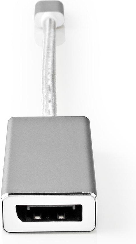 Nedis USB-C Adapter - USB 3.2 Gen 1 - USB-C Male - DisplayPort Female - 0.20 m - Rond - Verguld - Gevlochten / Nylon - Zilver - Cover Window Box - afbeelding 2
