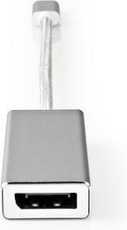 Nedis USB-C Adapter - USB 3.2 Gen 1 - USB-C Male - DisplayPort Female - 0.20 m - Rond - Verguld - Gevlochten / Nylon - Zilver - Cover Window Box - afbeelding 2