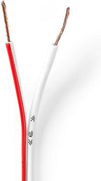 Speaker-Kabel - 2x 0.75 mm² - CCA - 100.0 m - Rond - PVC - Wit - Folieverpakking - afbeelding 1
