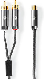 Nedis Subwoofer-Kabel - 2x RCA Male - RCA Female - Verguld - 0.20 m - Rond - 4.5 mm - Antraciet / Gun Metal Grijs - Cover Window Box - afbeelding 6