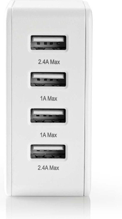 Nedis Oplader - 24 W - 4x 2.4 A - Outputs: 4 - 4x USB-A - Geen Kabel Inbegrepen - Single Voltage Output - Wit - afbeelding 15