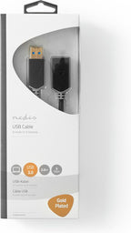 Nedis USB-Kabel - USB - USB-A Male - USB-A Female - Verguld - m - Rond - PVC - Antraciet - Doos - afbeelding 3