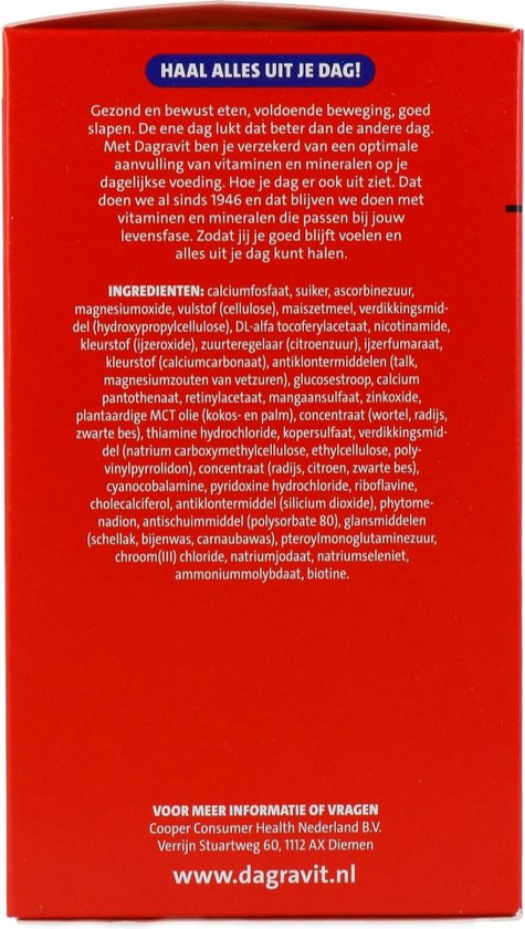 Dagravit Totaal 30 Multivitaminen Voordeelverpakking - Vitamine A, C en het mineraal selenium ondersteunen het afweersysteem - 550 dragees - afbeelding 21