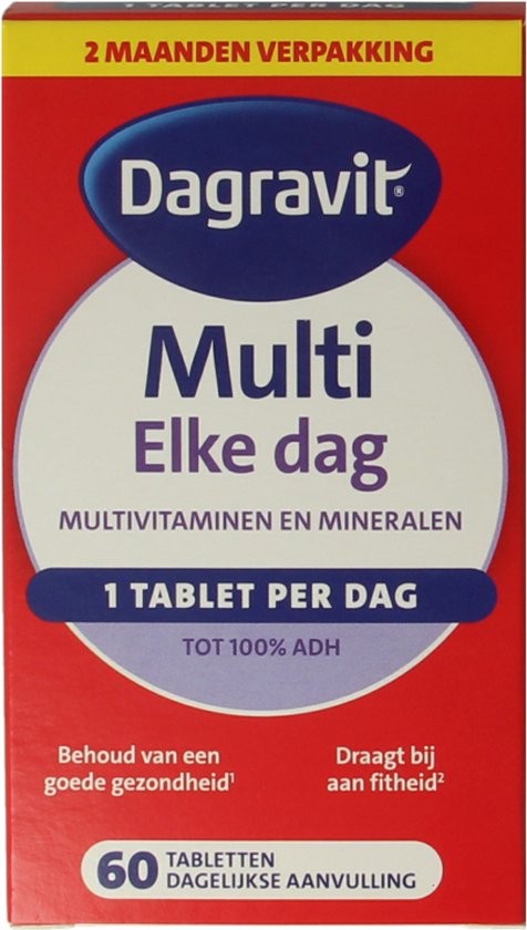 Dagravit Multi Elke Dag - Multivitaminen en mineralen - Behoud van een goede gezondheid (1) - Draagt bij aan fitheid (2) - 1 tablet per dag - 60 tabletten - afbeelding 15