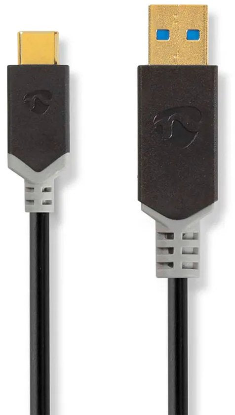 Nedis USB-Kabel - USB 3.2 Gen 1 - USB-A Male - USB-C Male - 60 W - 5 Gbps - Verguld - 1.00 m - Rond - PVC - Antraciet - Doos - afbeelding 13