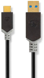 Nedis USB-Kabel - USB 3.2 Gen 1 - USB-A Male - USB-C Male - 60 W - 5 Gbps - Verguld - 1.00 m - Rond - PVC - Antraciet - Doos - afbeelding 13