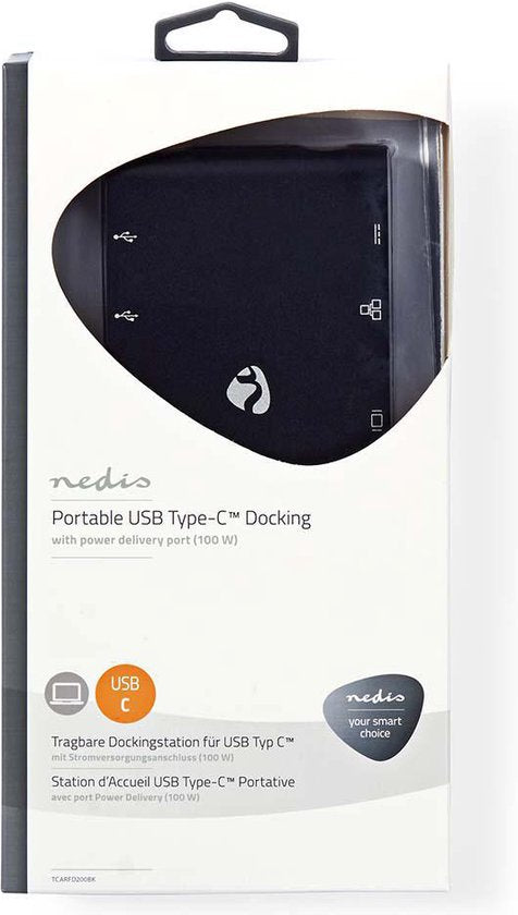 USB Docking Station - USB 3.2 Gen 1 - USB-C Male - HDMI Female / Micro SD / RJ45 Female / SD / VGA Female 15p / 2x USB-A / 2x USB-C - Rond - Vernikkeld - Zwart - Window Box met Euro Lock - afbeelding 10
