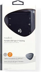 USB Docking Station - USB 3.2 Gen 1 - USB-C Male - HDMI Female / Micro SD / RJ45 Female / SD / VGA Female 15p / 2x USB-A / 2x USB-C - Rond - Vernikkeld - Zwart - Window Box met Euro Lock - afbeelding 10