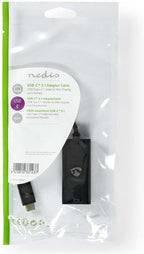 Nedis USB-C Adapter - USB 3.2 Gen 1 - USB-C Male - Mini DisplayPort Female - 8K@60Hz - 0.20 m - Rond - Vernikkeld - PVC - Zwart - Polybag - afbeelding 3
