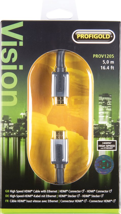 Profigold - 1.4 High Speed HDMI kabel - 5 m - Zwart - afbeelding 9