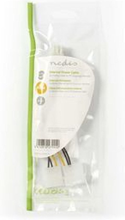 Nedis Interne Voedingskabel - 2x Molex Male - PCI-Express Female - Verguld - 0.20 m - Rond - PVC - Geel / Zwart - Polybag - afbeelding 3