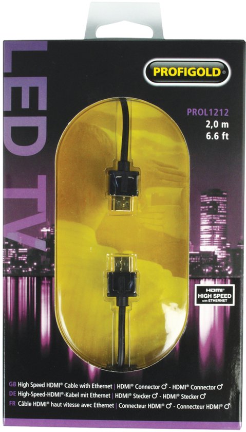 Profigold LED TV hoge kwaliteit Ultraslim HDMI kabel versie 1.4 - 1 meter - afbeelding 2