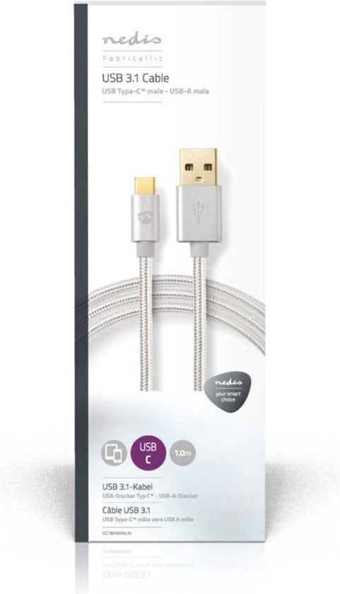 Nedis USB-C naar USB-A kabel - USB3.0 - tot / aluminium - meter - afbeelding 28