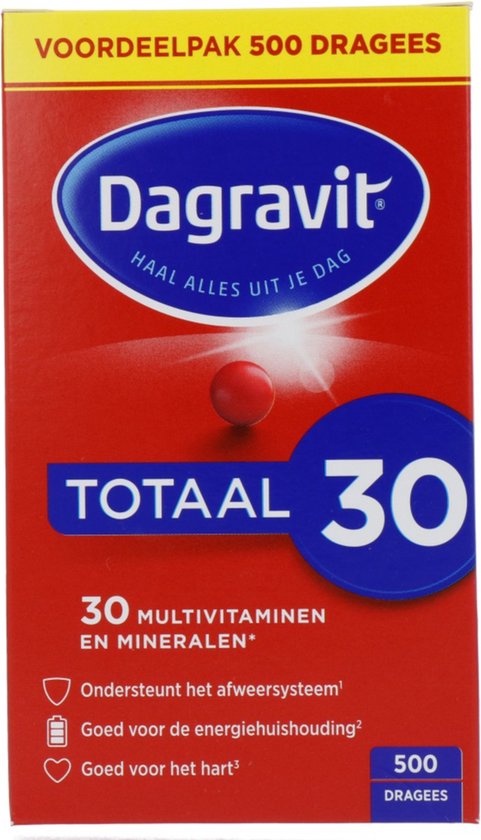 Dagravit Totaal 30 Multivitaminen Voordeelverpakking - Vitamine A, C en het mineraal selenium ondersteunen het afweersysteem - 550 dragees - afbeelding 19
