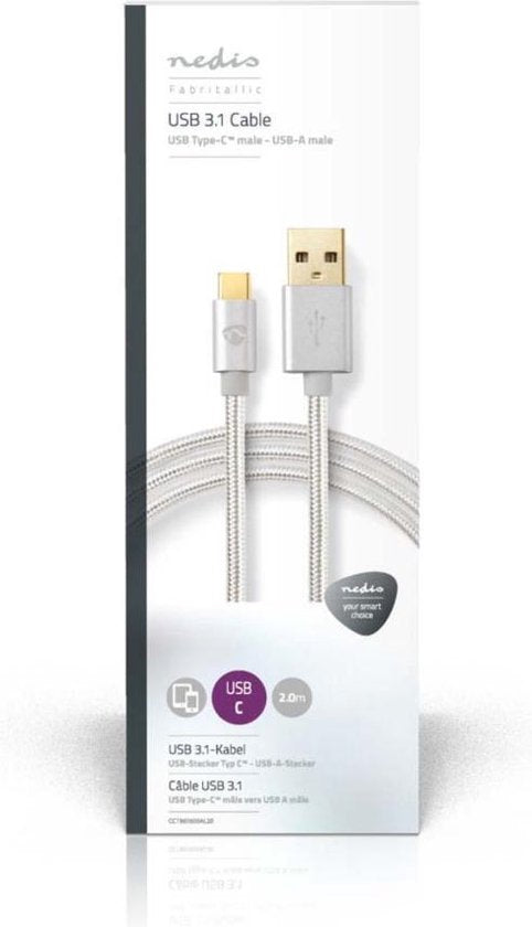 Nedis USB-C naar USB-A kabel - USB3.0 - tot / aluminium - meter - afbeelding 9