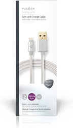 Nedis Lightning Kabel - USB 2.0 - Apple Lightning 8-Pins - USB-A Male - 480 Mbps - Verguld - 1.00 m - Rond - Gevlochten / Nylon - Aluminium - Cover Window Box - afbeelding 11