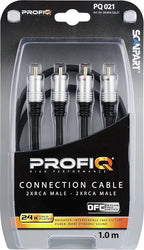 Profigold PROA4201 Stereo-audiokabel 2x RCA male - male 1,00 m zwart - afbeelding 10