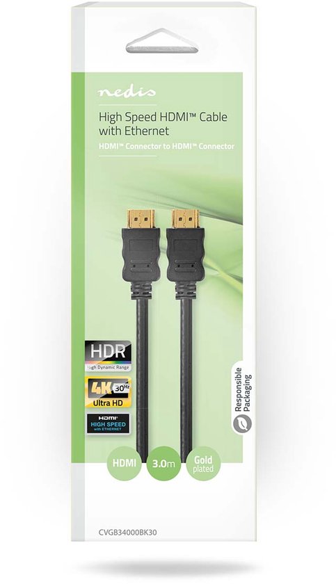 High Speed HDMIâ„¢-kabel met Ethernet | HDMIâ„¢-connector - HDMIâ„¢-connector | 3,0 m | - afbeelding 20