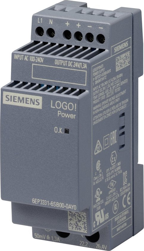 Siemens 6EP3331-6SB00-0AY0 PLC-netvoeding 24 V - afbeelding 1