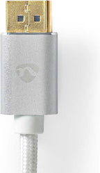 Nedis DisplayPort-Kabel - DisplayPort Male - DisplayPort Male - 8K@60Hz - Verguld - 2.00 m - Rond - Gevlochten - Zilver - Cover Window Box - afbeelding 4