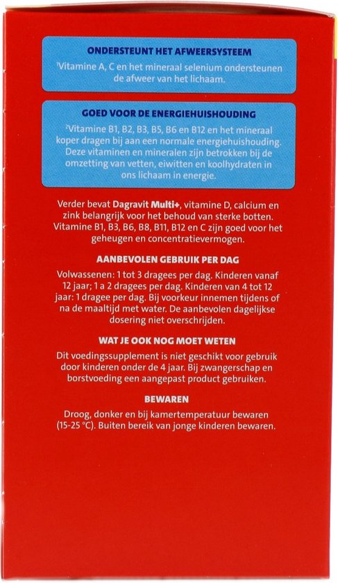 Dagravit Totaal 30 Multivitaminen Voordeelverpakking - Vitamine A, C en het mineraal selenium ondersteunen het afweersysteem - 550 dragees - afbeelding 14