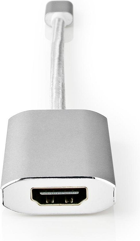 Nedis USB-C Adapter - USB 3.2 Gen 1 - USB-C Male - HDMI Output - 4K@60Hz - Power delivery - 0.20 m - Rond - Verguld - Gevlochten / Nylon - Zilver - Cover Window Box - afbeelding 3